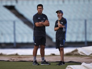File photo of Ross Taylor with New Zealand coach Mike Hesson. AP