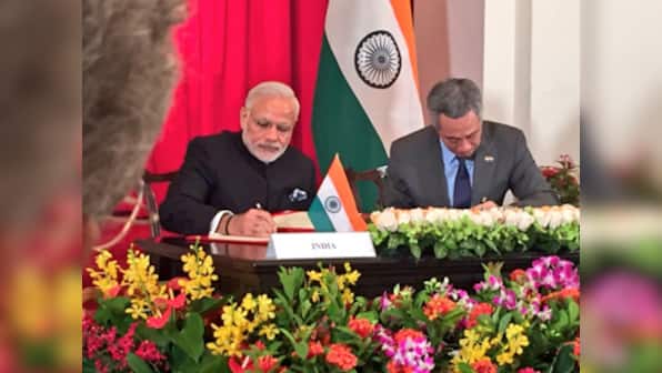 Narendra Modi in Singapore: Aadhaar, FDI, maritime security emerge as common points as PM meets Lee Hsien Loong