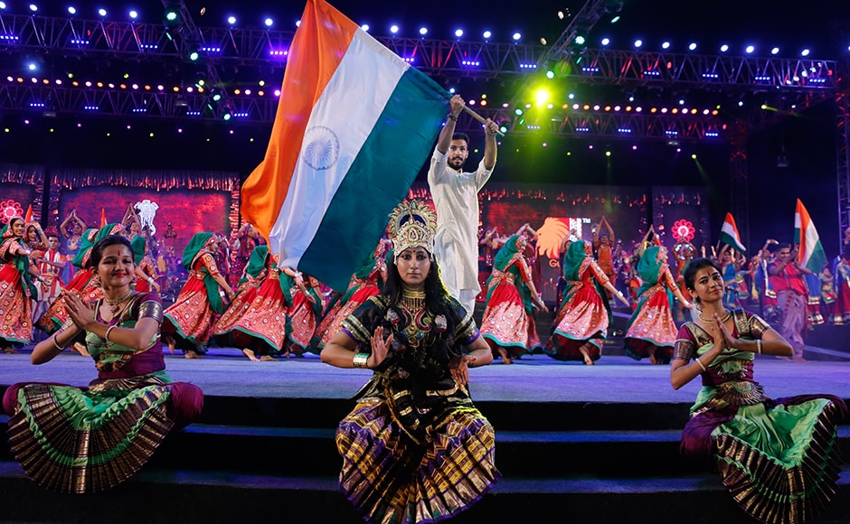 Indian artists perform during a rehearsal of Vibrant Navratri festival in Ahmadabad, Gujarat. Navratri, or nine nights festival, begins 1 October. AP Indian artists perform during a rehearsal of Vibrant Navratri festival in Ahmadabad, Gujarat. Navratri, or nine nights festival, begins 1 October. AP
