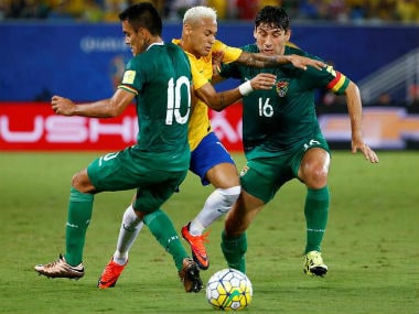 Brazil's Neymar in action against Bolivia in South American World Cup qualifiers. Reuters