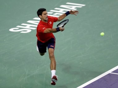 Novak Djokovic plays against Fabio Fognini at the Shanghai Masters. Reuters