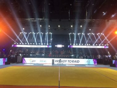 Kabaddi court at The Arena. Twitter@StarSports