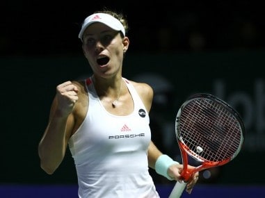 Angelique Kerber celebrates her victory over Agnieszka Radwanska. Reuters