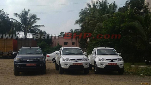 Spied: Facelifted Tata Xenon spotted testing in India Spied: Facelifted Tata Xenon spotted testing in India