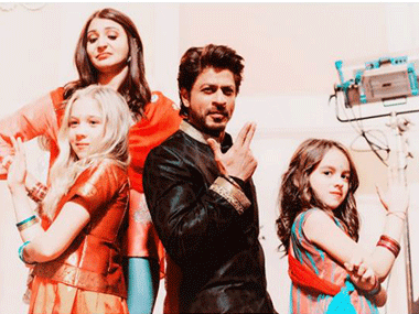Shah Rukh Khan plays Bond as Anushka Sharma and The Ring co-stars look on Shah Rukh Khan plays Bond as Anushka Sharma and The Ring co-stars look on