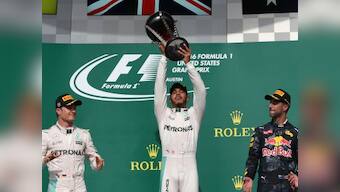 United States GP: Lewis Hamilton wins to keep Formula One title hope alive, Nico Rosberg second