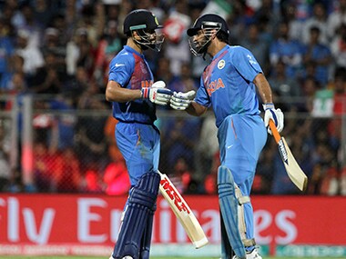 File photo of MS Dhoni and Virat Kohli. Solaris
