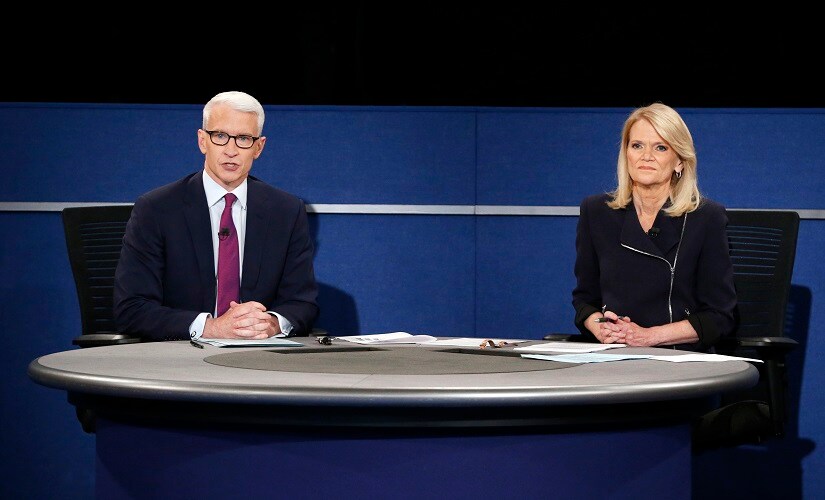 Anderson Cooper, of CNN, and Martha Raddatz, of ABC News, moderate the second presidential debate. AP