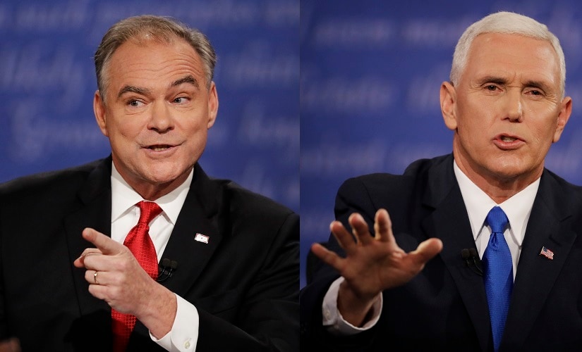 Tim Kaine (left) and Mike Pence (right) made for a study in contrast in the VP debate. AP