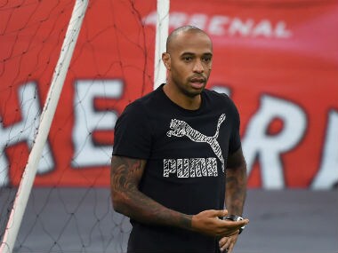 Former France and Arsenal star Thierry Henry at a promotional event at Mumbai. AFP