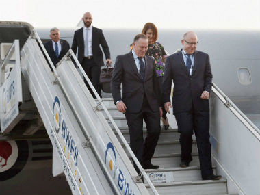New Zealand PM John Key arrives in India. PTI
