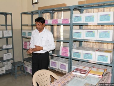 KK Patel, district TB officer, Mehsana, Gujarat, is seen in the drug storage room at the district TB centre. The pilot programme in Mehsana has been successful, in part, because of its strong public health system, Patel explained. Pic courtesy: Indiaspend