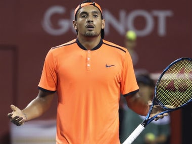 Critics wondered why Nick Kyrgios' conduct at Shanghai Masters didn't warrant a ban. AP