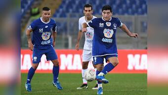 Diego Maradona stars in match for peace, loses calm after rough tackles