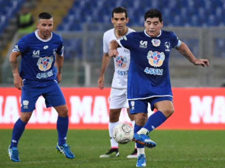 Diego Maradona stars in match for peace, loses calm after rough tackles