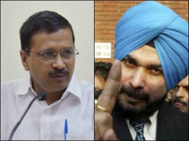 Delhi CM Arvind Kejriwal and former BJP MP Navjot Singh Sidhu.
