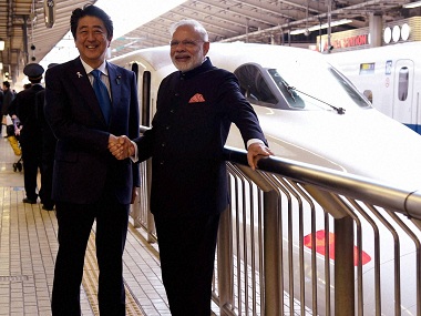 Narendra Modi, Shinzo Abe lay foundation stone for Rs 1.08 lakh crore Ahmedabad-Mumbai bullet train Narendra Modi, Shinzo Abe lay foundation stone for Rs 1.08 lakh crore Ahmedabad-Mumbai bullet train