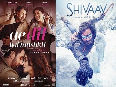 Ae Dil Hai Mushkil speeds to 100-cr mark; Shivaay picks up on day 4: Box office report Ae Dil Hai Mushkil speeds to 100-cr mark; Shivaay picks up on day 4: Box office report