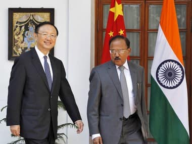 China’s State Councilor Yang Jiechi (L) and India’s National Security Advisor Ajit Doval. Reuters