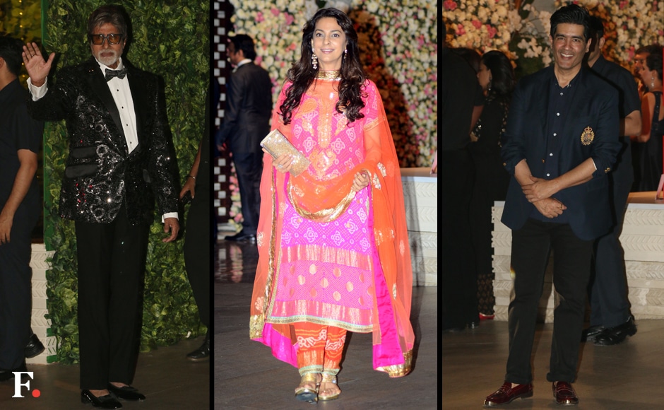 (L-R) Amitabh Bachchan, Juhi Chawla and Manish Malhotra (L-R) Amitabh Bachchan, Juhi Chawla and Manish Malhotra