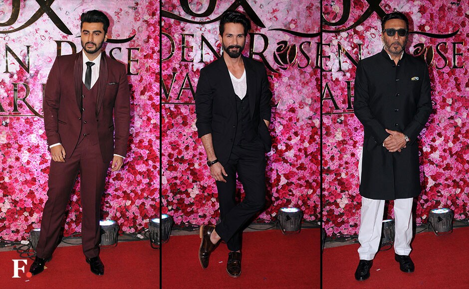 Arjun Kapoor, Shahid Kapoor and Jackie Shroff pose for the shutterbugs ahead of the awards ceremony. FirstPost/ Sachin Gokhale Arjun Kapoor, Shahid Kapoor and Jackie Shroff pose for the shutterbugs ahead of the awards ceremony. FirstPost/ Sachin Gokhale