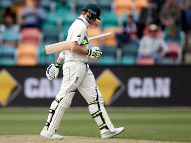 Australia's Steven Smith walks off after losing his wicket to South Africa. The hosts lost their last 8 wickets for 32 runs in 116 balls. AP