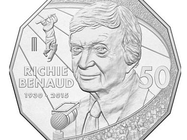 Marvellous Richie Benaud honoured with 50-cent coin in Australia