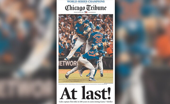 'A century in the making': Newspapers go crazy after Chicago Cubs' World Series win