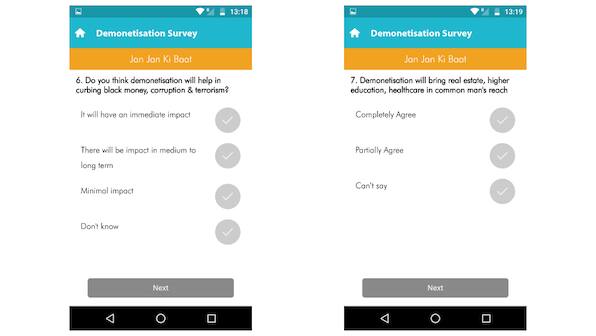 How Narendra Modi's survey limits the range of feedback that can be provided by user