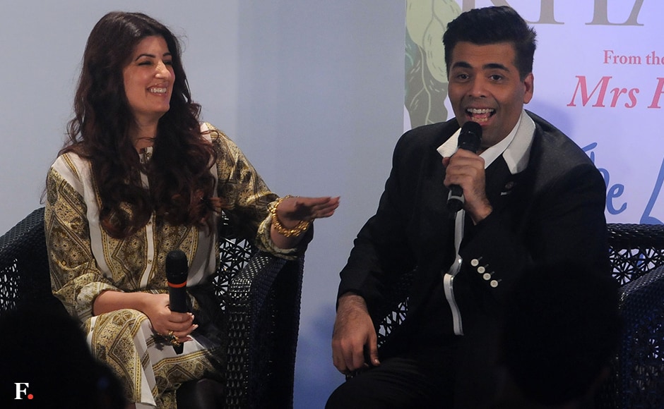 A light moment between the two friends. Twinkle Khanna had recently appeared on Koffee With Karan with her husband Akshay Kumar. Sachin Gokhale/Firstpost A light moment between the two friends. Twinkle Khanna had recently appeared on Koffee With Karan with her husband Akshay Kumar. Sachin Gokhale/Firstpost