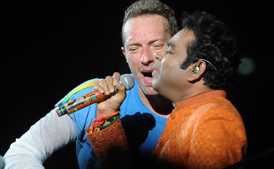 Chris Martin of Coldplay performed along with maestro AR Rahman at the concert last evening. Sachin Gokhale/Firstpost Chris Martin of Coldplay performed along with maestro AR Rahman at the concert last evening. Sachin Gokhale/Firstpost