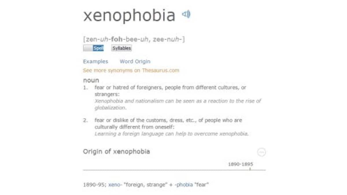 Xenophobia Is word of the year an accurate reflection