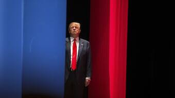 Hundreds protest as swastikas and 'Go Trump' appear in NY park