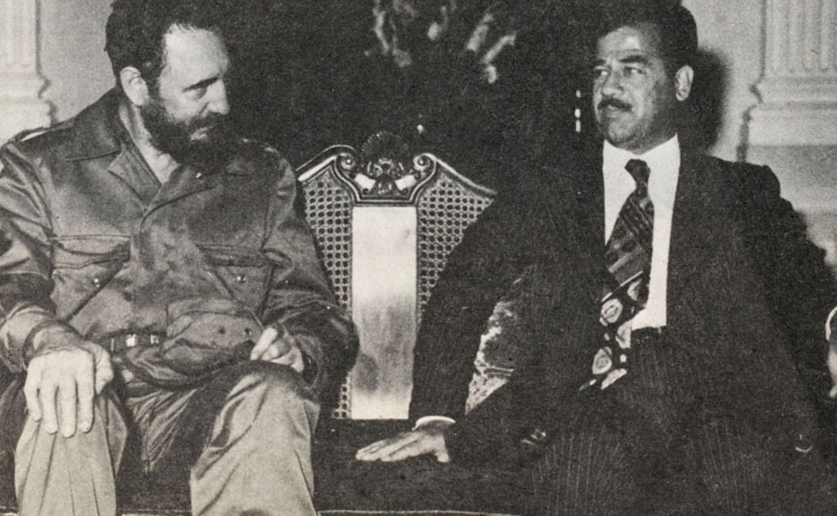In this undated photo, Saddam Hussein poses with Fidel Castro. Castro was in power for over 44 years, making him the world's longest-serving head of state. (Photo: Getty Images) In this undated photo, Saddam Hussein poses with Fidel Castro. Castro was in power for over 44 years, making him the world's longest-serving head of state. (Photo: Getty Images)