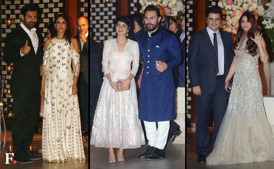 (L-R) John Abraham and his wife Priya Runchal, Kiran Rao and Aamir Khan, Goldie Behl and Sonali Bendre (L-R) John Abraham and his wife Priya Runchal, Kiran Rao and Aamir Khan, Goldie Behl and Sonali Bendre