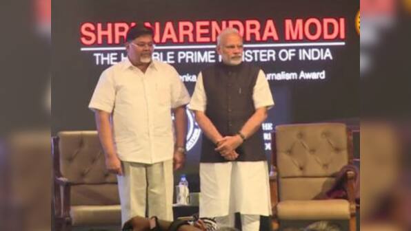 Journalist refuses to accept Ramnath Goenka award from PM Narendra Modi