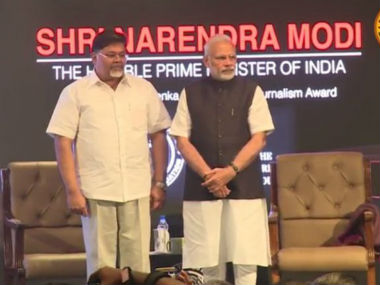 Journalist refuses to accept Ramnath Goenka award from PM Narendra Modi Journalist refuses to accept Ramnath Goenka award from PM Narendra Modi