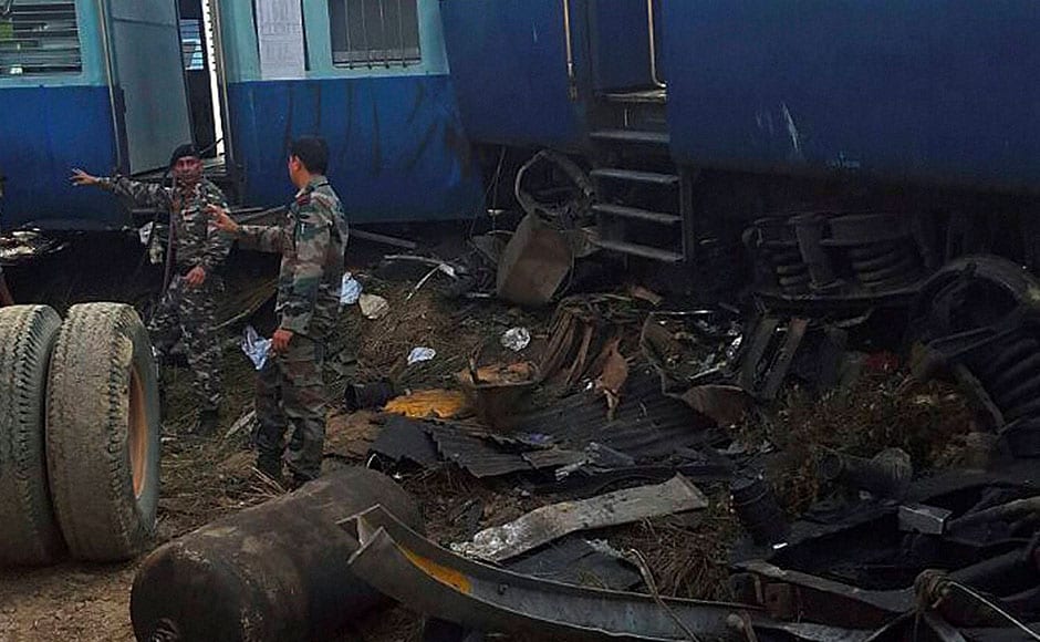 Officials said soldiers and National Disaster Response Force (NDRF) teams were frantically cutting through the mangled coaches to pull out bodies and the injured. PTI Officials said soldiers and National Disaster Response Force (NDRF) teams were frantically cutting through the mangled coaches to pull out bodies and the injured. PTI