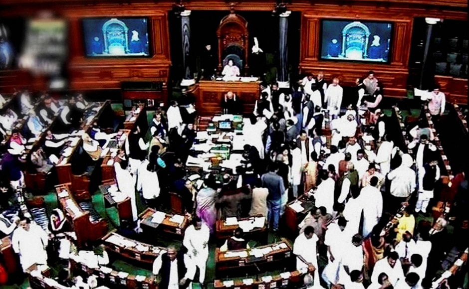 Opposition disrupted the proceedings of the Lok Sabha for the fourth consecutive day demanding discussion on demonetisation on a rule which entails voting forcing Speaker Sumitra Mahajan to adjourn the House . Mahajan tried to run the Question Hour amid the ruckus but finally the house had to be adjourned for the day. PTI Opposition disrupted the proceedings of the Lok Sabha for the fourth consecutive day demanding discussion on demonetisation on a rule which entails voting forcing Speaker Sumitra Mahajan to adjourn the House . Mahajan tried to run the Question Hour amid the ruckus but finally the house had to be adjourned for the day. PTI