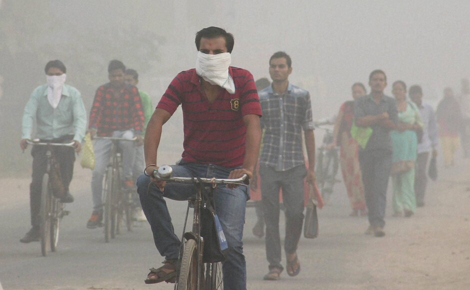 The 24-hour-average (rolling) of PM 2.5 and PM 10 were 225 and 389 micrograms per cubic metre respectively as per SAFAR (System of Air Quality and Weather Forecasting And Research) at 6 PM. However, the peak levels of pollution continued to violate the safe limits by over 10 times, even in densely populated areas like RK Puram and border areas like Anand Vihar. (Photo: PTI) The 24-hour-average (rolling) of PM 2.5 and PM 10 were 225 and 389 micrograms per cubic metre respectively as per SAFAR (System of Air Quality and Weather Forecasting And Research) at 6 PM. However, the peak levels of pollution continued to violate the safe limits by over 10 times, even in densely populated areas like RK Puram and border areas like Anand Vihar. (Photo: PTI)
