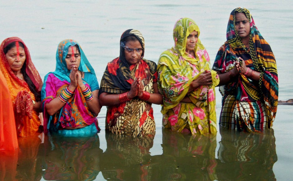 Bihar Chief Minister Nitish Kumar, accompanied by ministers and senior officials, inspected the ghats and rode a motorboat in the Ganga from Nasriganj to Gaighat and sought blessings of the 'Vratis' for the well-being of the state. PTI Bihar Chief Minister Nitish Kumar, accompanied by ministers and senior officials, inspected the ghats and rode a motorboat in the Ganga from Nasriganj to Gaighat and sought blessings of the 'Vratis' for the well-being of the state. PTI
