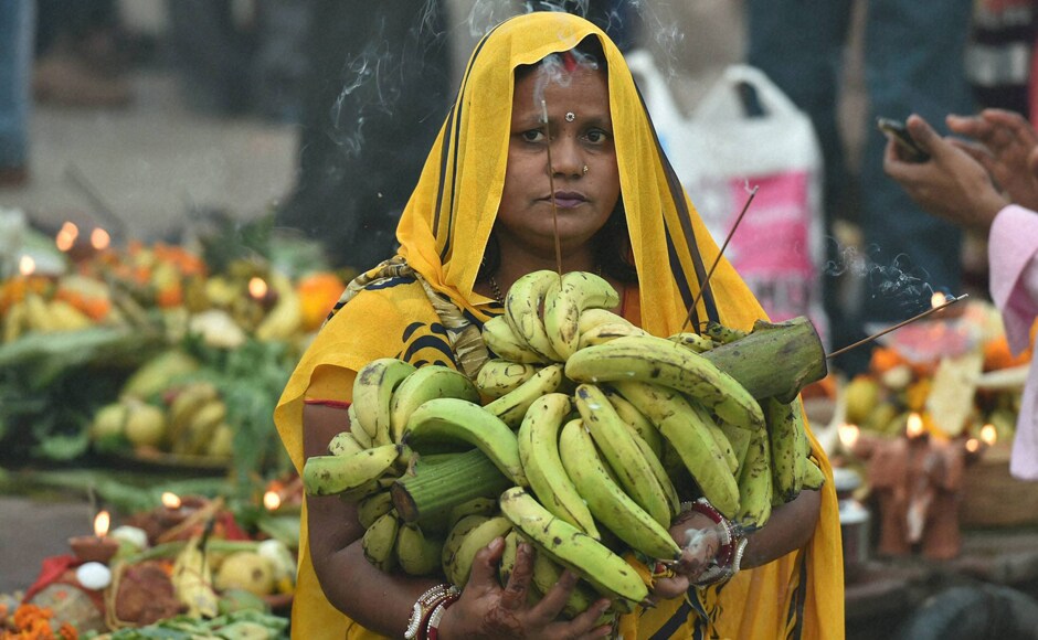 The main festival is commemorated on the third day of Chhath, when the sun god is offered Surya namaskar and fruits. Also known as Surya Sashthi puja, people worship the sun god with reverence to be blessed with longevity, good health, prosperity, and well-being. PTI The main festival is commemorated on the third day of Chhath, when the sun god is offered Surya namaskar and fruits. Also known as Surya Sashthi puja, people worship the sun god with reverence to be blessed with longevity, good health, prosperity, and well-being. PTI