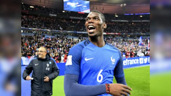 Paul Pogba lauded by France coach Didier Deschamps after 2-1 win against Sweden
