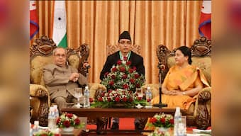 President Mukherjee visits Nepal, meets counterpart Bidhya Devi Bhandari