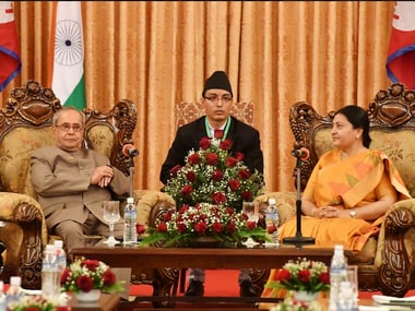President Mukherjee visits Nepal, meets counterpart Bidhya Devi Bhandari