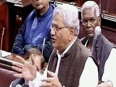 CPM general secretary Sitaram Yechury in Rajya Sabha on Wednesday. PTI