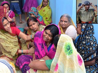 Bereaved family of chief constable who died in Monday's encounter in Bhopal. PTI