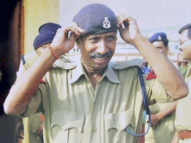 A file photo of Central Jail head constable Ramashankar who was killed by SIMI terrorists during their escape from Central Jail on Monday in Bhopal. PTI