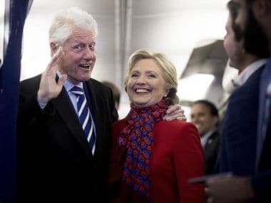 Hillary Clinton with husband Bill Clinton. AP