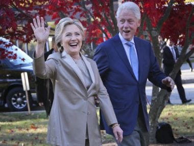 Hillary Clinton with husband Bill Clinton. AP